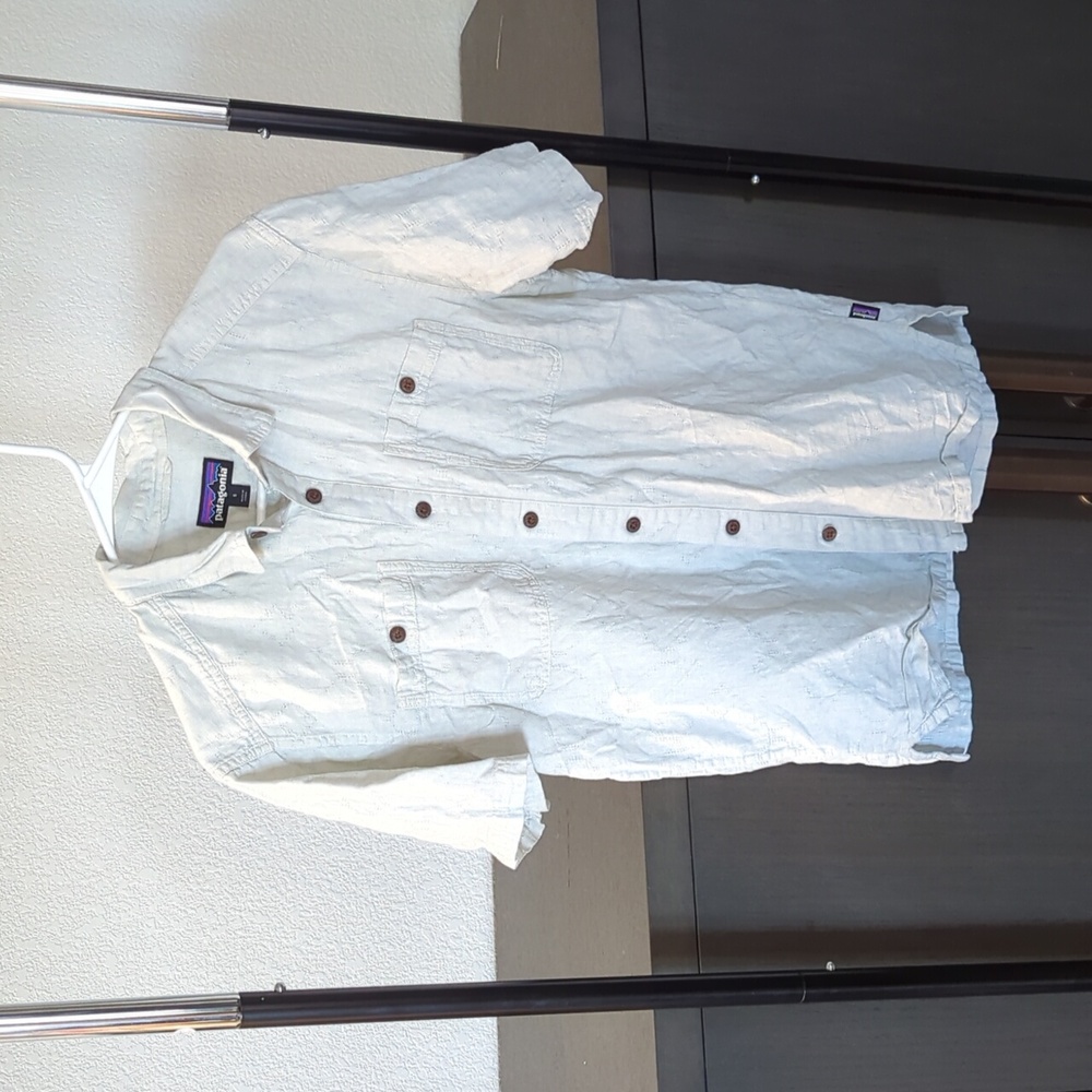 Patagonia Sky Blue / Off White Button-Up Shirt
